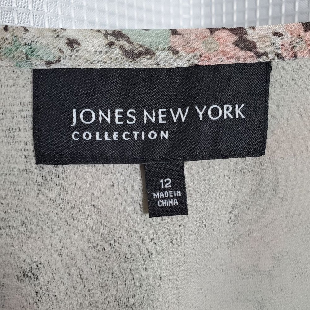 JNY Collection Size 12 Skirt Floral Crinkle 100% Silk Flowing Full Hem Midi - Picture 7 of 11